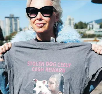  ?? MIKE BELL ?? West Vancouver resident Holly Wood is searching for her daughter’s lost dog, which she says was stolen by her ex-husband. Wood says the dog was helping her cope after her daughter’s overdose death last year.