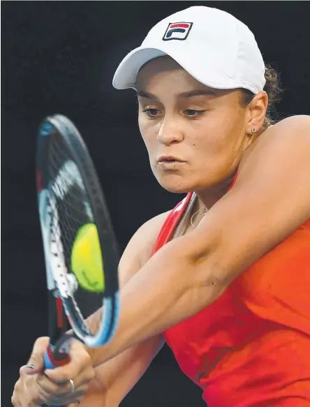  ?? Picture: AAP IMAGE ?? Ashleigh Barty is the sole Aussie women’s singles representa­tive left in the Australian Open.