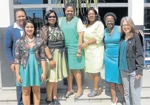  ?? Picture: ARETHA LINDEN ?? UNITED: School circuit managers and principals in BCM who formed a support group held a workshop on Saturday at Laerskool Grens. From left to right: Nomangwane Mgebisa from the provincial department of education, Tracey Peterson and Landeka Koyana-Diamond, from Westlake Primary School in Cape Town, co-ordinator and BCM circuit manager Vuyiswa Siciko, BCM circuit managers, Nomfuneko Dziba and Babalwa Kalimashe and Amy Bell Mulaudzi from the US Embassy.