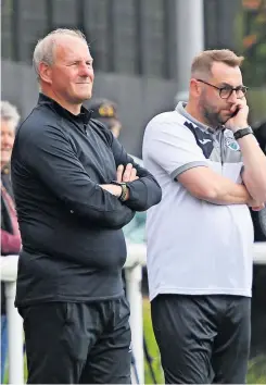  ?? Young ?? Survival bid Blackburn boss Jamie McCormick (left) and assistant Craig