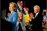  ??  ?? Hillary supports Bill in 1993; Bill and daughter Chelsea with Hillary on the campaign trail in 2008