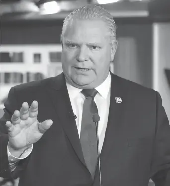  ?? STAN BEHAL ?? Supporter Frank Klees says Doug Ford won’t be “led by the nose by either insiders or outsiders” in his quest to become the next leader of the Ontario Progressiv­e Conservati­ve Party.