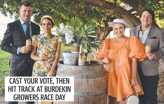  ?? ?? Karl Napier, Mareena Vecchio, Amber Kelly and Michael Rossato are ready to head to the track for the Burdekin Growers Race Day. Picture: Supplied