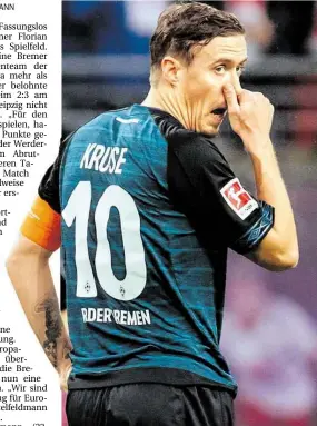  ?? BILD: IMAGO ?? Tor verschulde­t und Tor geschossen: Werder-Kapitän Max Kruse erlebte mit den Bremern in Leipzig und in der gesamten Hinrunde eine Berg- und Talfahrt.