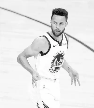  ?? MATT SLOCUM/AP ?? Former two-time NBA MVP Stephen Curry of the Warriors has made a league-record 78 3-pointers in his last 11 games.