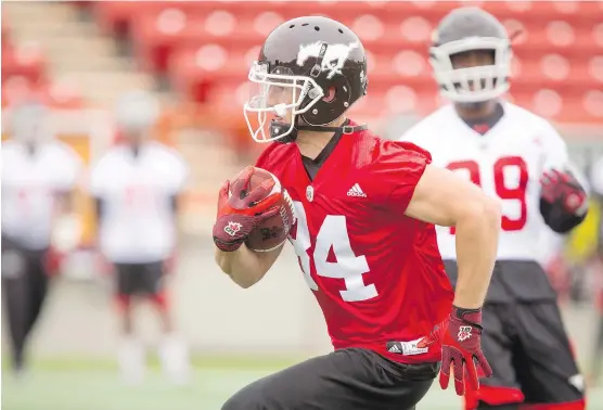  ?? LYLE ASPINALL ?? With veteran Joe West sidelined by injury, Greg Wilson will continue to get more time on the field at the receiver position for the Stamps.