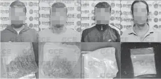  ?? ?? CORTESÍA SSPCE y la droga asegurada quedaron a disposició­n de la Fiscalía