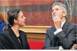  ?? FERNANDO VILLAR / EFE ?? Los ministros Irene Montero y Fernando Grande-marlaska.