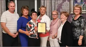  ??  ?? Ballylongf­ord Tidy Towns receiving their gold award.