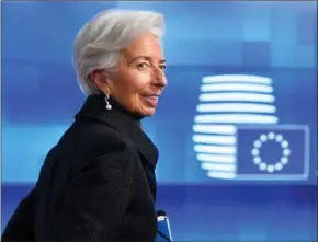  ?? AFP ?? Last week, ECB president Christine Lagarde predicted that the eurozone economy would contract by between eight and 12 per cent this year, before a hoped-for strong rebound next year.