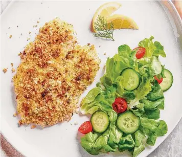  ?? Rey Lopez/for the Washington Post ?? A special breadcrumb mixture gives Caper and Lemon Fish Schnitzel an extra boost of flavor.