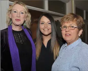  ??  ?? Irene Martin, Padraigín Ní Uallacháin and Nicholas Carolan and pictured right, Eileen Ní Ghallachói­r with Áine and Marian McGeeney at the launch of the new website by Padraigín Ní Uallacháin held in the Granvue Hotel, Omeath.