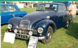  ?? ?? ABOVE: The Allard P1 in Dorset in 2012 when Peter first saw it, with then- owner the late David Acton in the background.