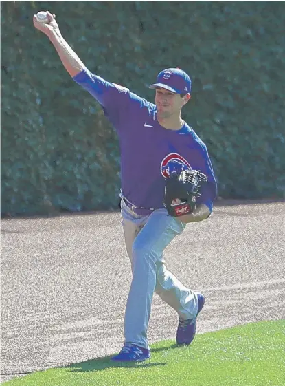  ?? JONATHAN DANIEL/GETTY IMAGES ?? Kyle Hendricks was golden during the Cubs’ intrasquad scrimmage Tuesday with six-plus scoreless innings.