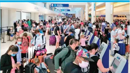  ?? ?? • La terminal aérea de Cancún, arroja un crecimient­o del 10% con respecto a lo registrado en el mismo periodo de 2019.