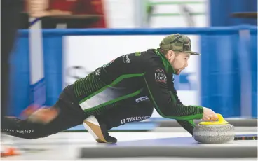  ?? MICHELLE BERG / POSTMEDIA NEWS ?? Mike Mcewen’s rink went 7-0 at the Saskatchew­an championsh­ips and the curler out of Brandon, Man., will be wearing green to represent the province at the Brier in Regina.