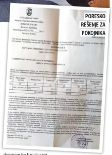  ??  ?? PORESKO REŠENJE ZA POKOJNIKA