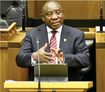  ?? | GCIS ?? PRESIDENT Ramaphosa said the Infrasctru­cture Fund would provide R100 billion in catalytic finance over the next decades.