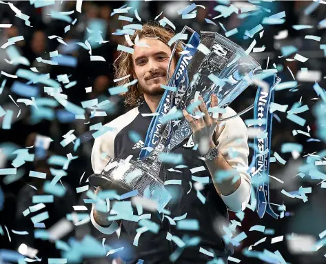  ?? GETTY IMAGES ?? Stefanos Tsitsipas celebrates his ATP win.