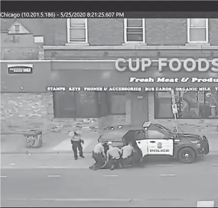  ?? COURT TV VIA AP ?? George Floyd’s interactio­n with police and his death on May 25 were captured by video from many angles and shown to jurors repeatedly.