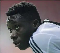  ?? DARRYL DYCK/ THE CANADIAN PRESS ?? Vancouver Whitecaps’ Alphonso Davies is a gifted, attacking player still two months shy of his 16th birthday. The Canadian is set to be a big part of the Whitecaps future.