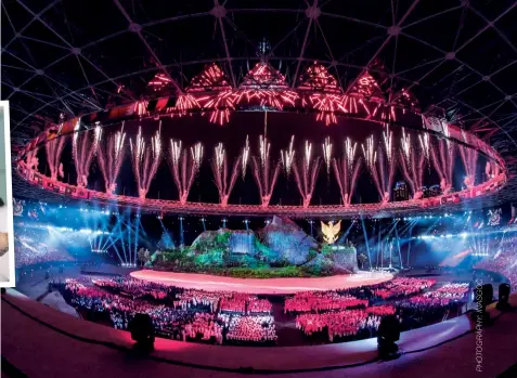  ??  ?? red and white Jakarta truly outdid itself at the opening of the Asian Games 2018