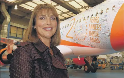  ??  ?? Departing easyJet Chief Executive Carolyn McCall at the company head quarters at Luton Airport.