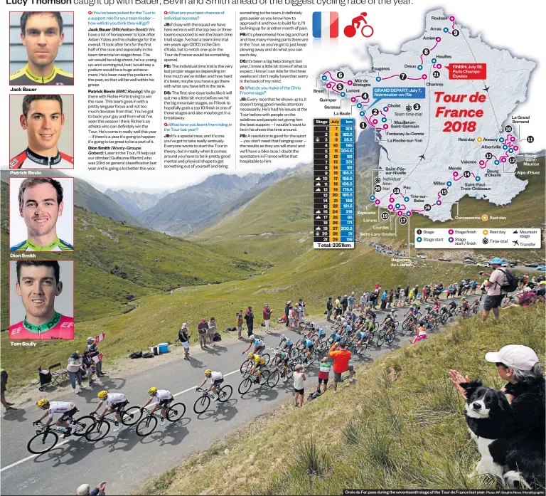  ?? Photo: AP. Graphic News / Herald graphic ?? Croix de Fer pass during the seventeent­h stage of the Tour de France last year.