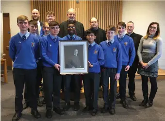 ??  ?? Bishop Kevin Doran, Principal Paul Keogh together with staff and students of Summerhill College.