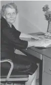  ?? PHOTO COURTESY MIKE SHOWLER ?? Alice Goyette, at her desk in 1961.