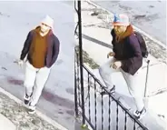  ?? CONTRIBUTE­D PHOTO ?? Allentown police are trying to identify this man in a porch theft investigat­ion. The images were captured on a homeowner's security camera.