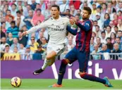  ?? — AFP ?? Real Madrid will expect their star striker Cristiano Ronaldo (left) to fire when they take on Barcelona in their Spanish League match on Sunday.