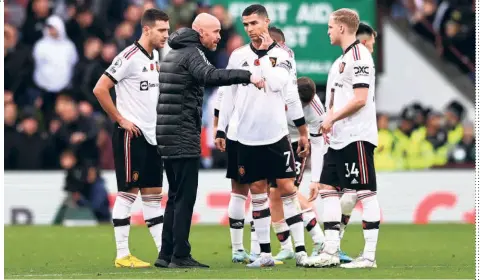  ?? GETTY IMAGES ?? When boss is not right: During his last stint at Manchester United, Cristiano Ronaldo had accused coach Erik Ten Hag of not showing him respect and trying to force him out of the club. The fallout between the two had a massive impact on Ronaldo’s performanc­e, resulting in a severe dip in form during his last few months with the club.