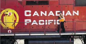  ?? JEFF MCINTOSH / THE CANADIAN PRESS FILES ?? CP Rail says trade tensions and hefty import tariffs by both China and the U.S. have prompted internatio­nal customers to start to pull forward some of their business.