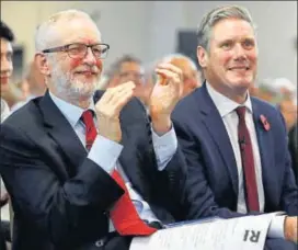  ??  ?? Former leader of Britain's opposition Labour Party Jeremy Corbyn (L) with newly-elected Keir Starmer during their election campaign event on Brexit in Harlow, England. AP/FILE
