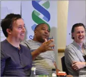  ?? PICTURE: ITUMELENG ENGLISH/AFRICAN NEWS ANGENCY (ANA) ?? Liverpool FC legends Robbie Fowler, John Barnes and Steve McManaman at a press conference in Sandton this week. They are in the country to commemorat­e the 100th anniversar­y of former president Nelson Mandela’s birth.