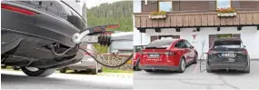  ??  ?? BOLA DE REMOLQUE El sistema de remolque con el que cuenta el Model X es de serie y se despliega desde el maletero. DOS TESLA MODEL X Al parar en el hotel Rosengarte­n, en Toblach, el director tenía alquilado otro Tesla Model-X.