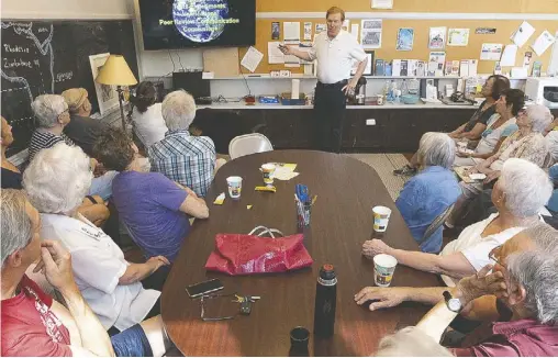  ?? BY CARL ZITZMANN ?? Renowned meteorolog­ist Bob Ryan spoke this week to members of Rapp at Home.