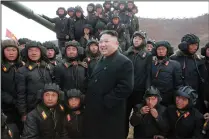  ?? KCNA/XINHUA ?? Kim Jong Un attends the Korean People’s Army Tank Crews & Competitio­n on April 1 in Pyongyang, North Korea.