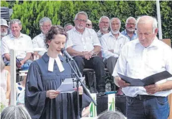  ?? FOTO: SCHARBERT ?? Im Rahmen der Feierlichk­eiten zum 50-jährigen Bestehen gab es auch einen Gottesdien­st.