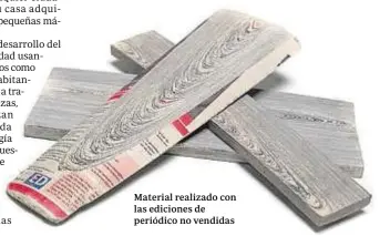  ?? ?? Material realizado con las ediciones de periódico no vendidas