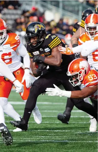  ??  ?? Hamilton Tiger-Cats wide receiver Bralon Addison had a big game in the CFL East Division semifinal Sunday against the B.C. Lions, finishing with 124 yards in the 48-8 romp. PETER POWER/THE CANADIAN PRESS