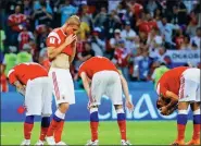  ?? REUTERS ?? Russian players look dejected after the loss to Croatia.