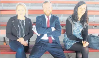  ??  ?? MP Kieran McAnulty with Lana Doyle and Amber Carrig.
