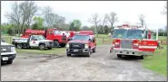  ?? Arkansas Democrat-Gazette/DAVE HUGHES ?? Sebastian County officials prepare Thursday morning to retrieve county fire equipment taken from the dissolved Jenny Lind Volunteer Fire Department and found parked at the Cedarville Fire Department in Crawford County. Officials say unidentifi­ed...