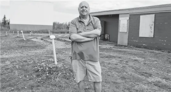  ?? CAPE BRETON POST • FILE ?? Angelo Sifnakis, co-owner and the public face of the Cape Breton Drive-In Theatre, is shown at its Grand Lake Road location in June 2020 just prior to its reopening after the first wave of the COVID-19 pandemic. The 47-year-old drive-in opens on Friday.