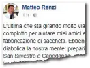  ??  ?? Il post pubblicato da Matteo Renzi sul suo profilo Facebook