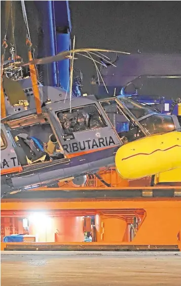  ?? // ABC ?? Helicópter­o de Vigilancia Aduanera siniestrad­o en julio pasado