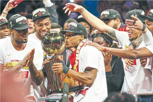  ?? RICK MADONIK TORONTO STAR ?? Kyle Lowry, the longest-serving member of the Raptors, was magnificen­t in Game 6 against the Warriors and can now call himself an NBA champion.