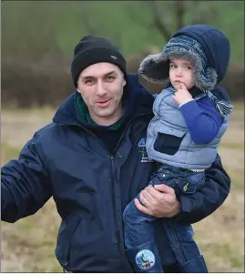  ??  ?? Two generation­s of Lyreacromp­ane ploughers - Paul McKenna and three-yearold son Eric. Photo by Domnick Walsh